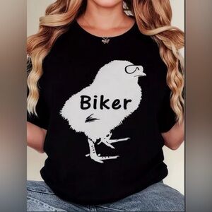 Port and Company Black Biker Chic 🐥Tee NWOT